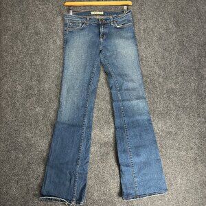 J Brand Jeans Womens 29 Bootcut Medium Wash Cotton Stretch Frayed Hems Pockets